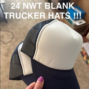 24 NWT Blank Navy Trucker Hats